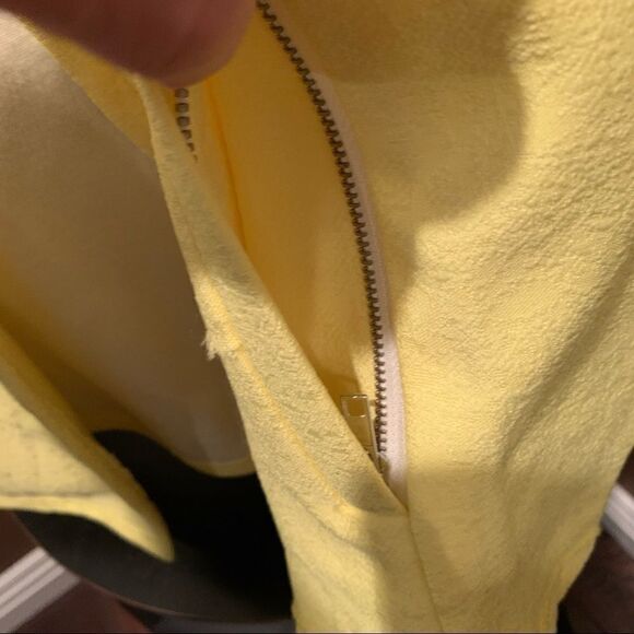 JOA Canary Bright Yellow Collared Duster Oversized Cardigan Shirt Jacket Sz M - Picture 7 of 11